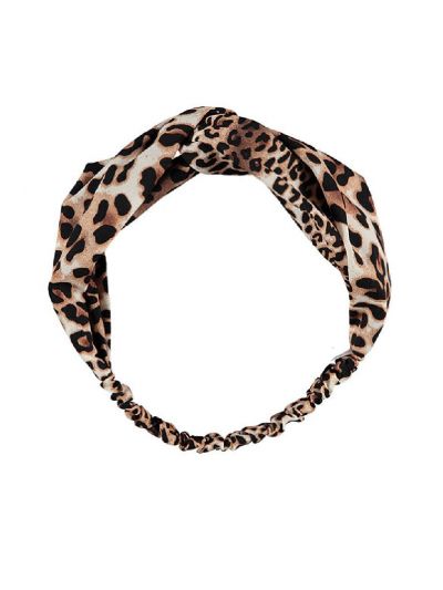 Rekbare haarband met panterprint