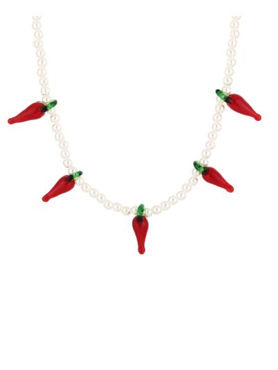Parelketting met rode pepers 