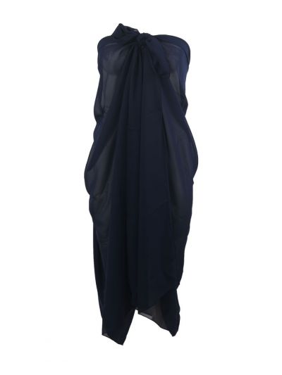 Marineblauwe crêpe voile sarong