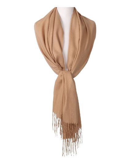 Kasjmier-blend pashmina sjaal in camel