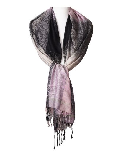 Pashmina sjaal met kleurverloop in roze
