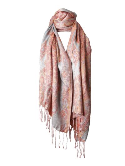 Zijden pashmina sjaal in roze tinten