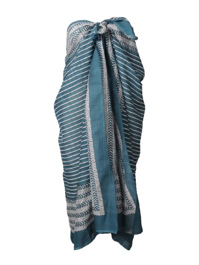 Petrolkleurige katoenen sarong