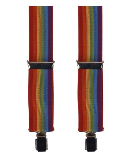 Bretels met regenboog print