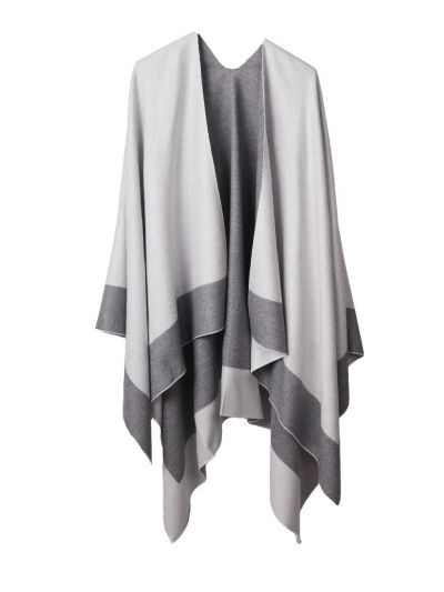 Reversibele omslagdoek in grijs-wit