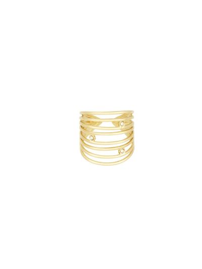 Goudkleurige ring met layered design