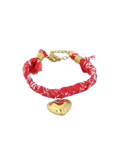 Rode bandana armband met hart 