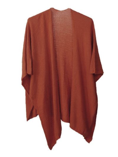 Kasjmier-blend omslagdoek in roest oranje