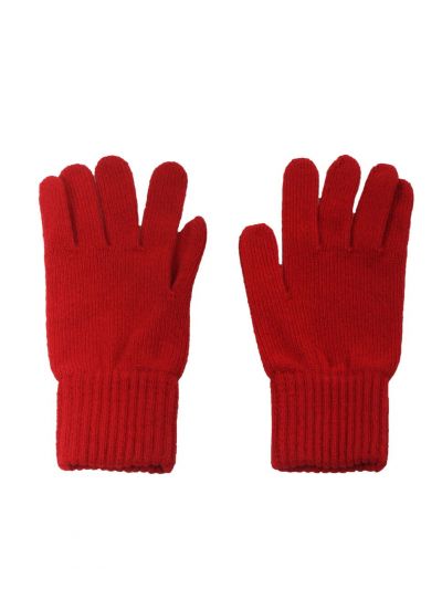 Fijn gebreide rode 100% kasjmier handschoenen