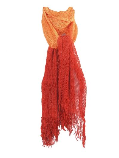 Oranje rode dip dye netsjaal