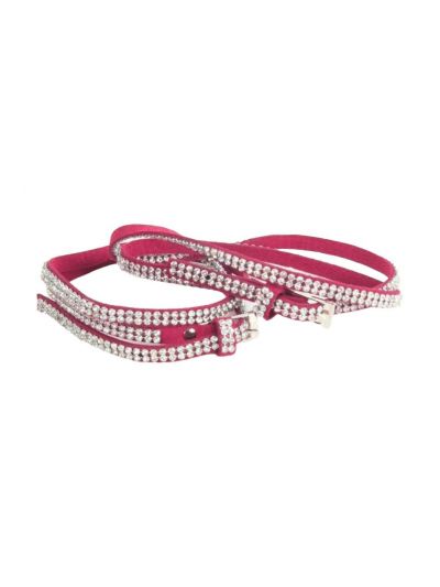 Roze laars riempje met strass-steentjes