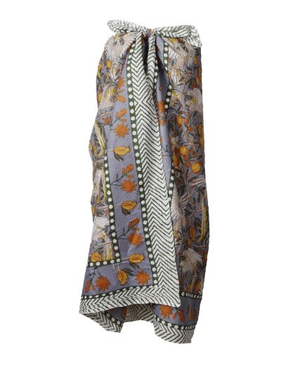 Katoenen sarong met vogel print