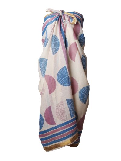 Sarong met ronde patronen in lila en blauw