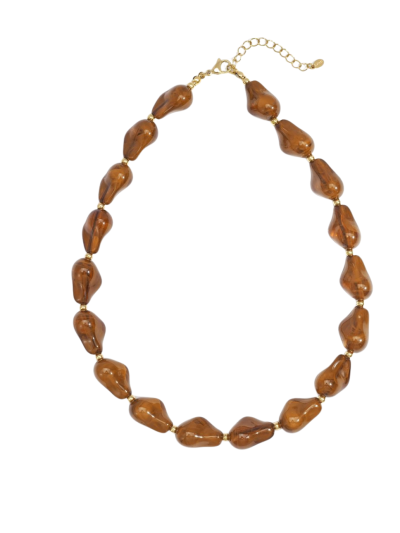 Ovale kralenketting – stijlvolle natuursteenlook