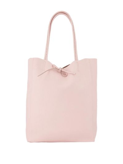 Lederen shopper in zachtroze