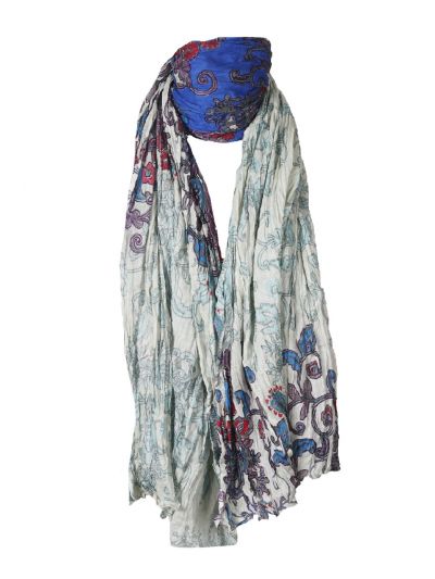 Katoenen jadegroene sjaal met paisley print