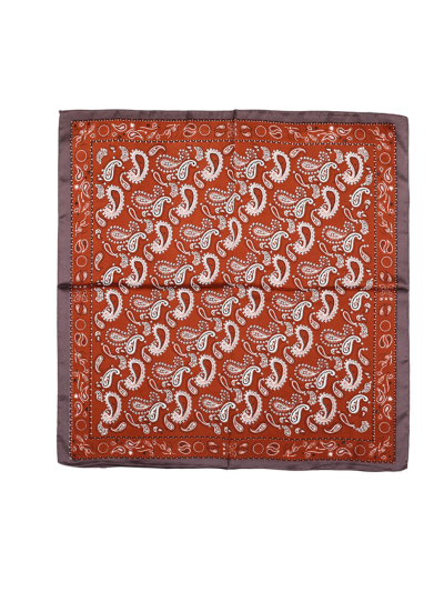 Vierkant satijn sjaaltje met paisley print