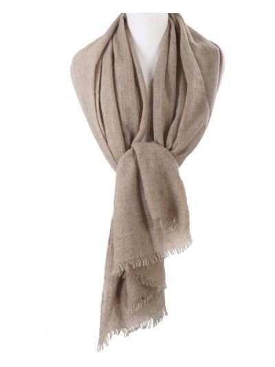 Beige stola/sjaal van 100% kasjmier