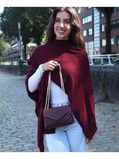 Kasjmier-blend omslagdoek in roest oranje