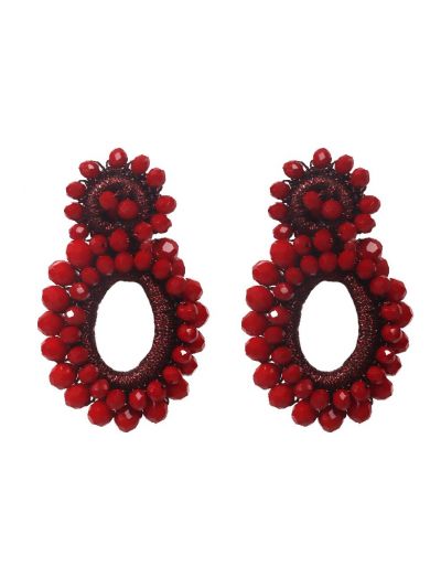 Statement oorbellen in de kleur rood