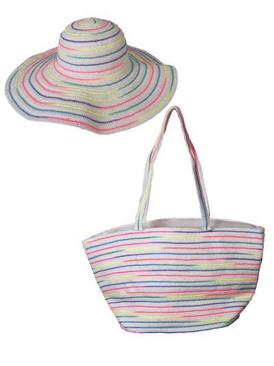 Set van strandtas en zonnehoed