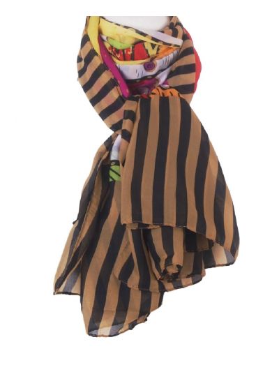 Voile "Laurel Burch" print sjaal in wit - multicolor
