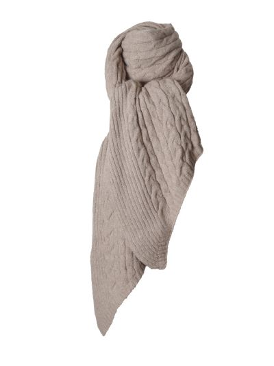 Fijngebreide sjaal met kabelstructuur