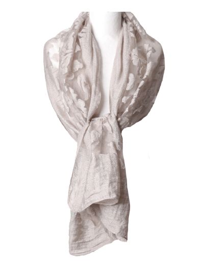 Stola van doorschijnend jacquard kant