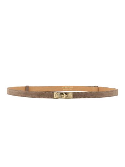 Luna suède riem in taupe