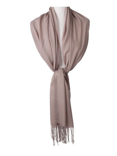 Kasjmier-blend pashmina sjaal in taupe
