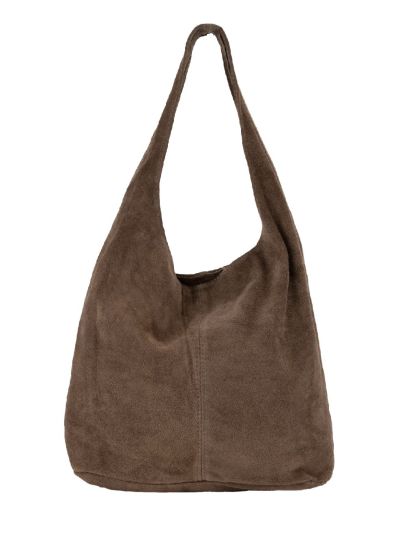Taupe suède shopper met rits