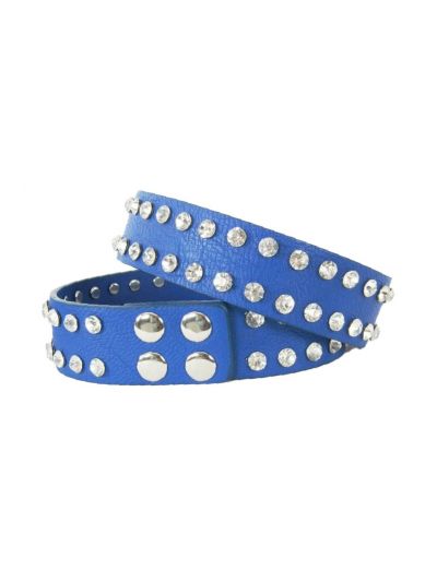 Trendy kobalt blauwe laarsriempjes set