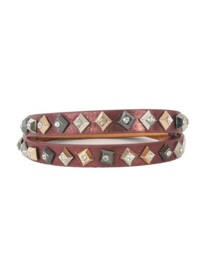 trendy set rode laars riempjes met studs en strass