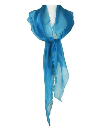 Turquoise stola met weerschijneffect