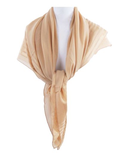 Vierkante camelkleurige voile sjaal