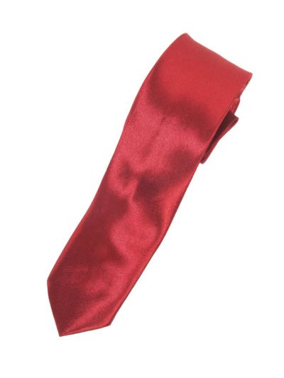 Wijnrode trendy extra skinny stropdas