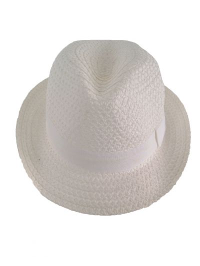 Witte fedora hoed