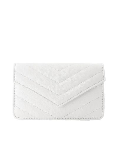 Lederen crossbody clutch in wit
