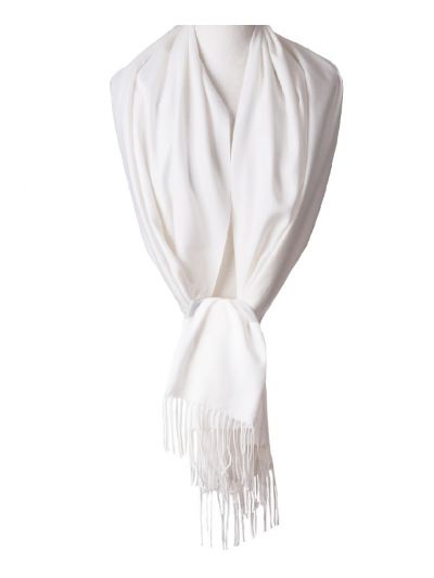 Wol-blend pashmina sjaal in ivoor