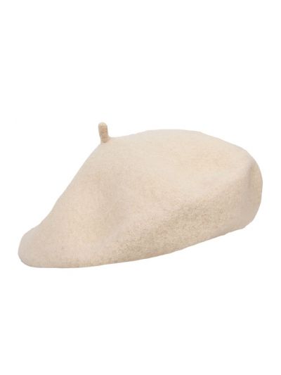 Wollen lichtbeige baret