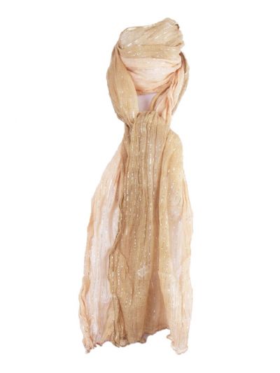 Tie&dye crinkle sjaaltje in zacht geel