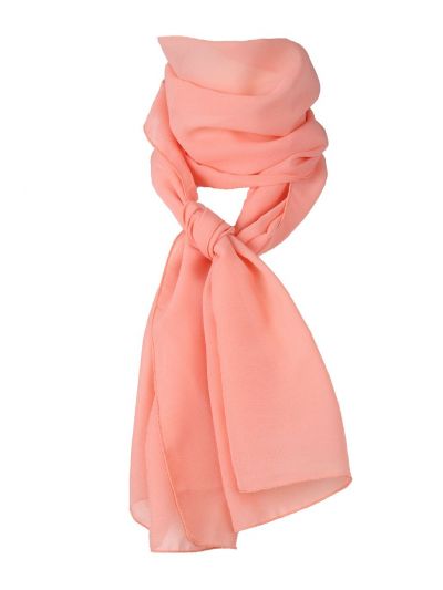 Zalmroze crêpe voile sjaal