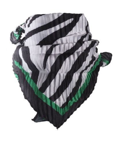 Vierkante plissé sjaal met zebra print 