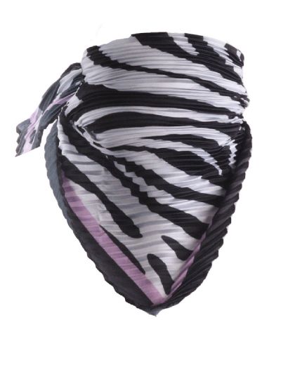 Plissé sjaal met zebra print in lila