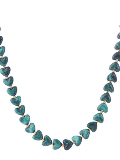 Hartjes kralenketting met marmer effect