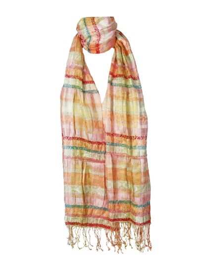 Zijden pashmina sjaal met pasteltinten