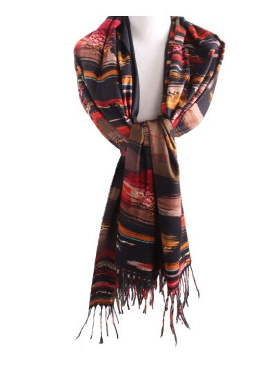 Zachte sjaal met abstract print 