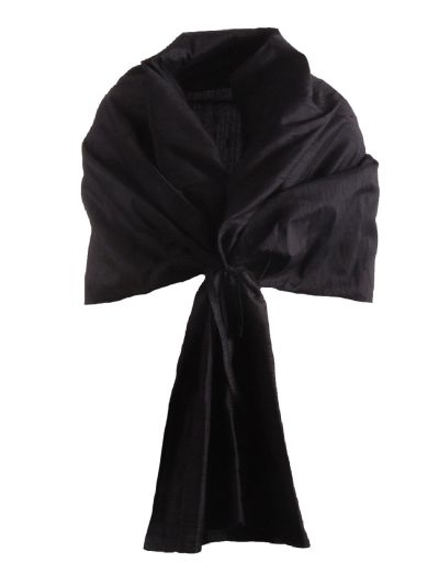 Zijden (dupion) stola in zwart