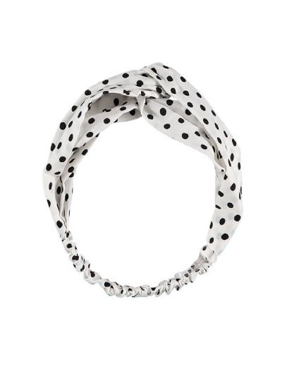 Witte haarband met polka dot print