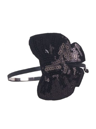 Zwarte skinny diadeem met pailletten-vlinder